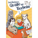 Zu sehen ist das Coverbild des Buchs "Qualle im Tierheim". Man sieht einen Jungen inmitten von Hunden sitzend, in einem Buch lesend.
