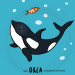 Zu sehen ist ein Orca, der sich im Kreis bewegt.
