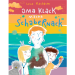 Cover "Oma Klack macht Schabernack". Zu sehen ist der Titel des Buches und Illustrationen von Oma Klack und zwei Kindern.