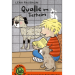 Zu sehen ist das Cover des Club-Taschenbuchs "Qualle im Tierheim". Man sieht einen Jungen vor einem Hundezwinger sitzend und diesem Hund vorlesend.
